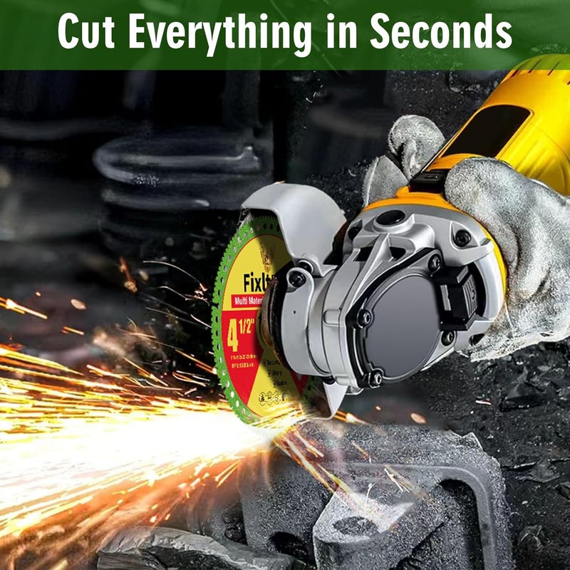 Fix It Fast 4 1/2 x 7/8 Inch Indestructible Multi-Material Diamond Cut Off Disc for Angle Grinders, with 5/8" and 4/5" Washer - 3 Pack - Image 4